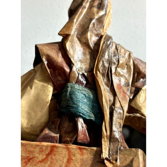 Village Workers Mexican Folk Art Figurines Baskets Of Harvest Beans Paper Mache - Picture 9 of 16